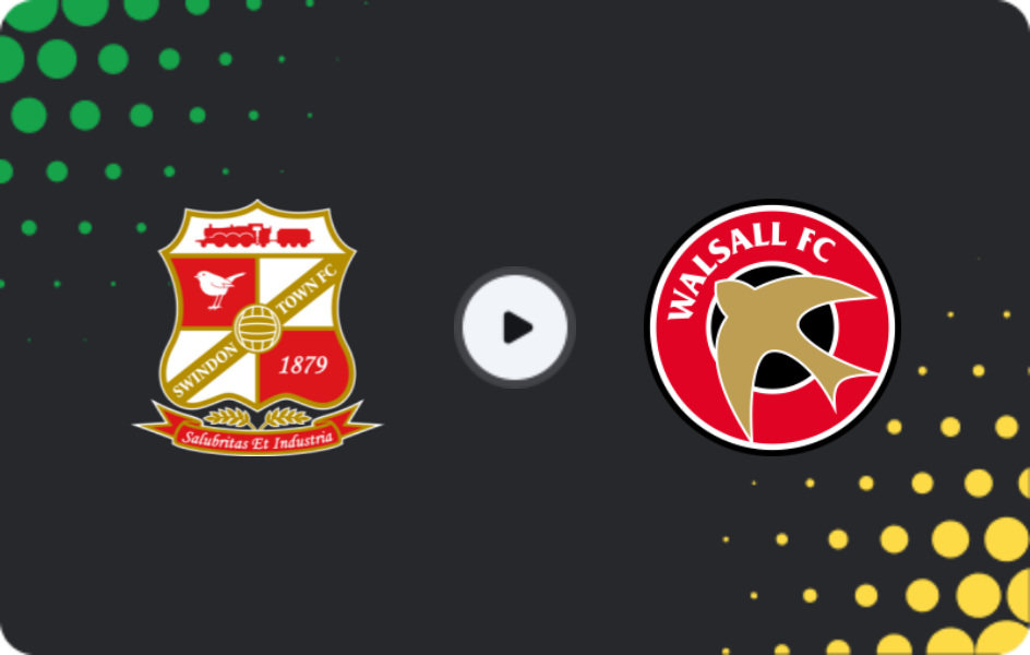 Where to watch Swindon Town — Walsall, League Two, 06.04.2026