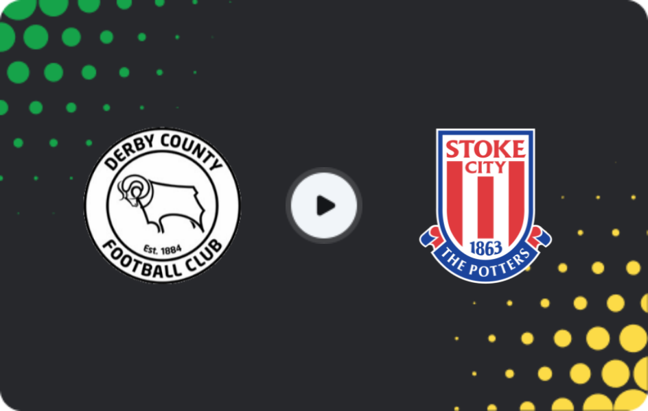 Where to watch Derby County — Stoke City, Championship, 06.04.2026