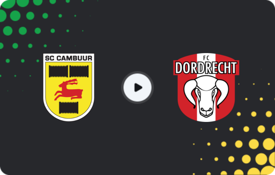 Where to watch Cambuur — Dordrecht, Eerste Divisie, 06.04.2026