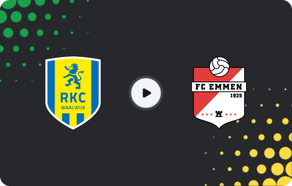 Where to watch Waalwijk — Emmen, Eerste Divisie, 10.04.2026