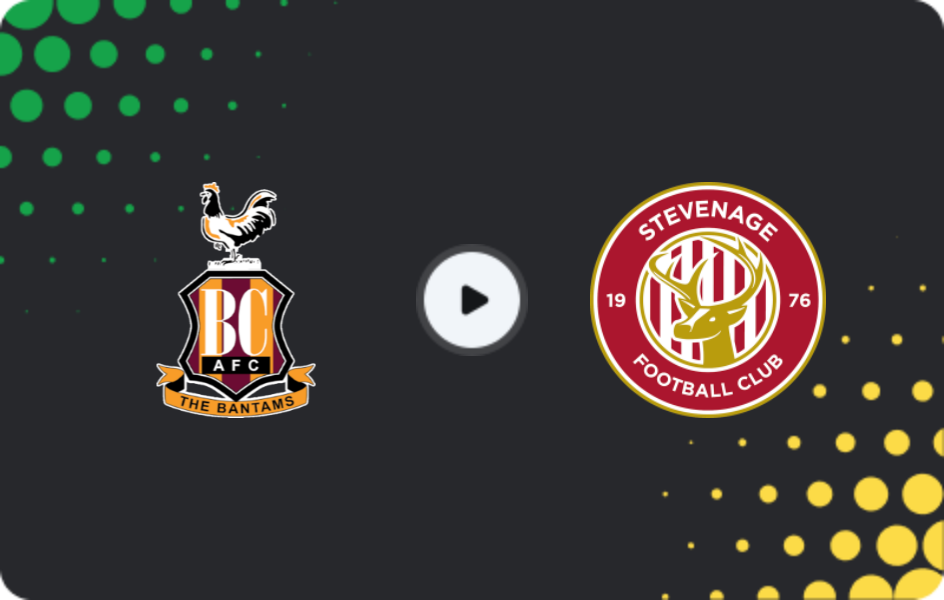 Where to watch Bradford City — Stevenage, League One, 11.04.2026