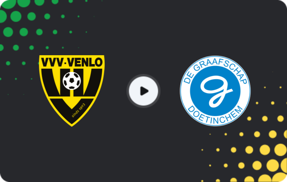 Where to watch VVV Venlo — De Graafschap, Eerste Divisie, 11.04.2026