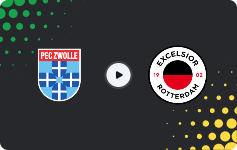 Where to watch Zwolle — Excelsior, Eredivisie, 12.04.2026