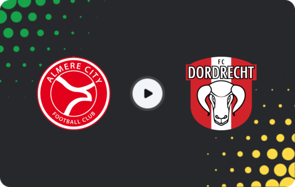 Where to watch Almere City FC — Dordrecht, Eerste Divisie, 17.04.2026