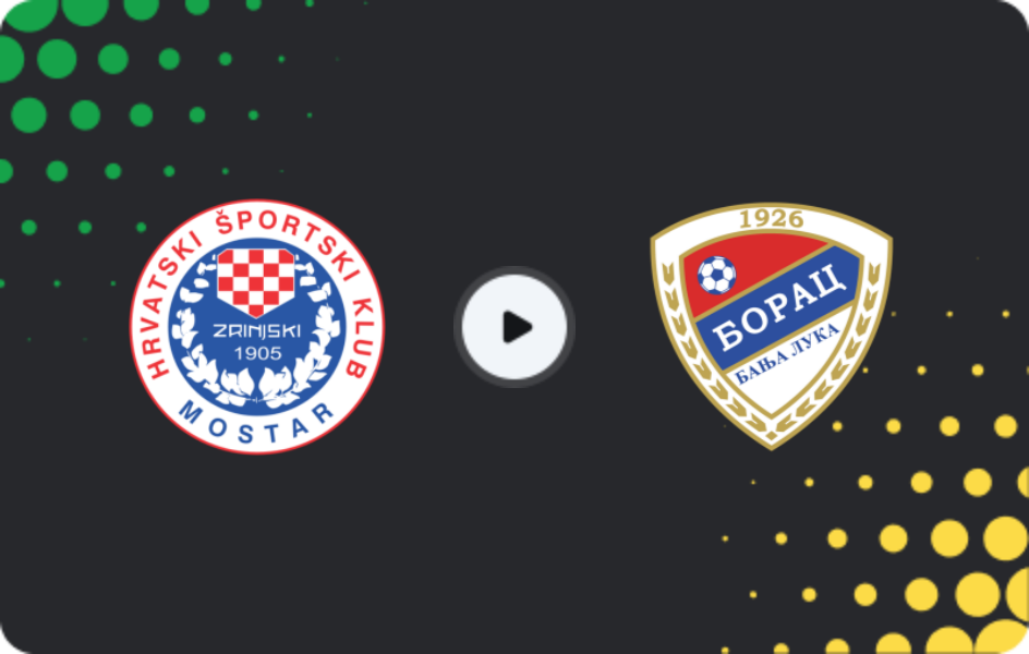 Where to watch Zrinjski — Borac Banja Luka, Premijer Liga, 22.04.2026