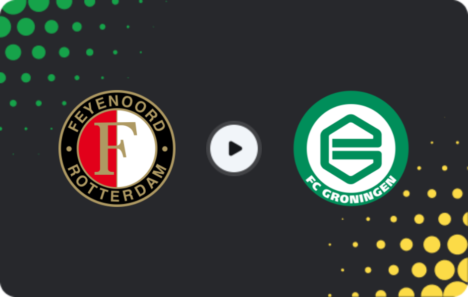 Where to watch Feyenoord — Groningen, Eredivisie, 25.04.2026