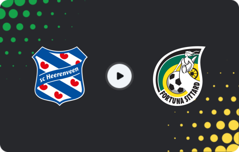 Where to watch Heerenveen — Fortuna Sittard, Eredivisie, 25.04.2026