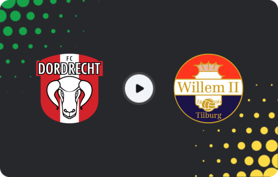 Where to watch Dordrecht — Willem II, Eerste Divisie, 24.04.2026
