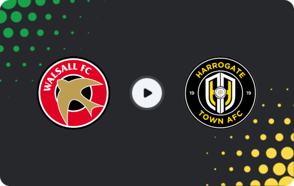 Where to watch Walsall — Harrogate Town, League Two, 25.04.2026