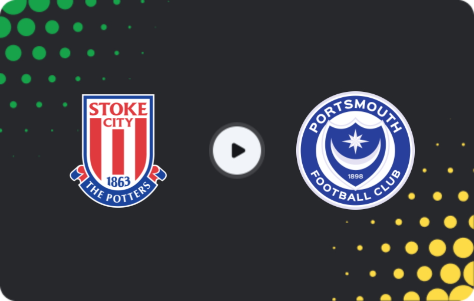 Where to watch Stoke City — Portsmouth, Championship, 25.04.2026