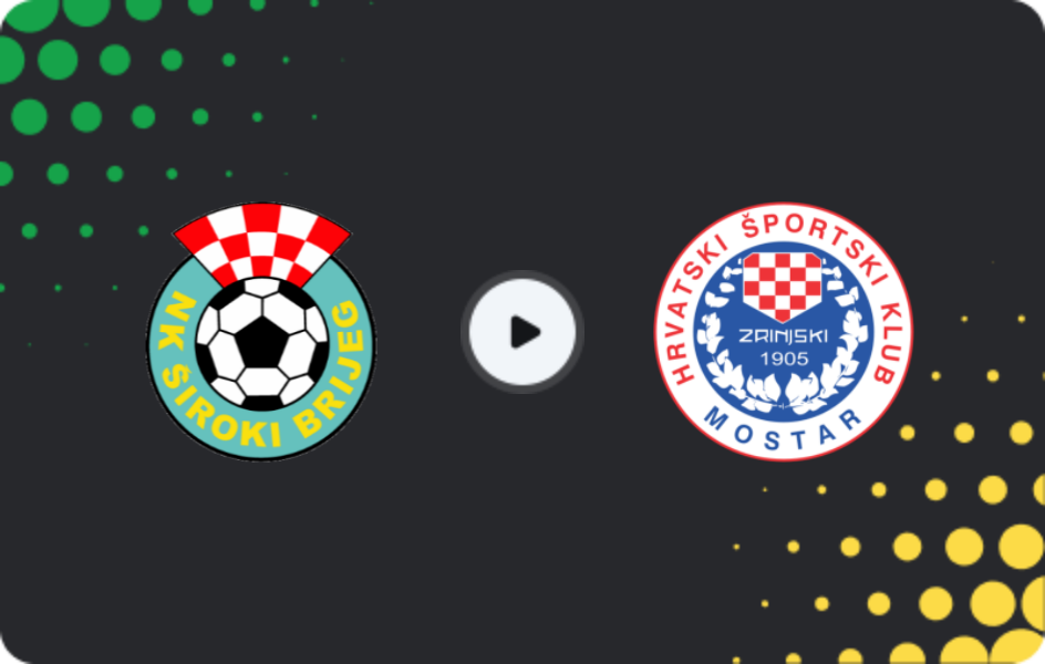Where to watch Siroki Brijeg — Zrinjski, Premijer Liga, 25.04.2026