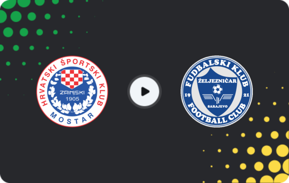 Where to watch Zrinjski — Zeljeznicar Sarajevo, Premijer Liga, 02.05.2026