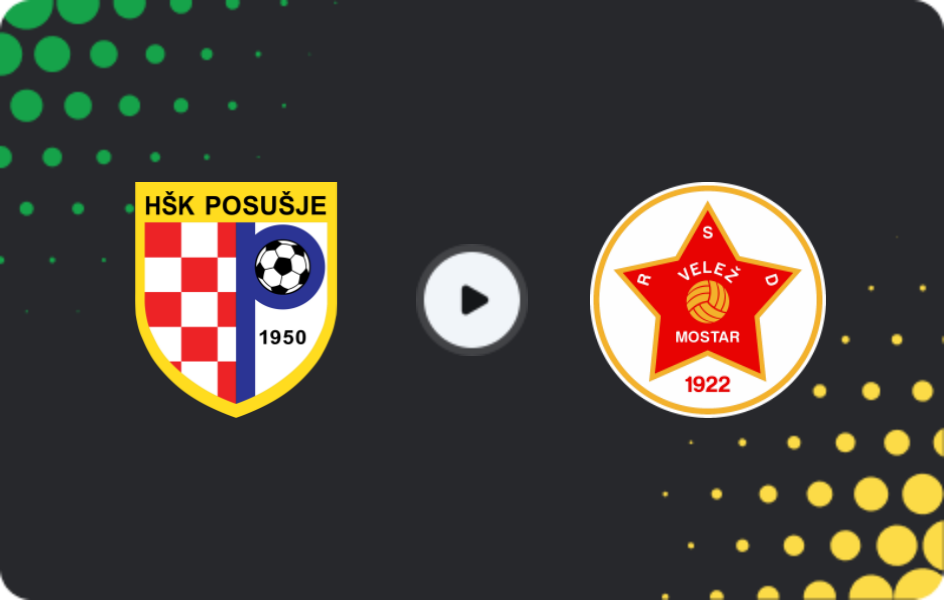 Where to watch Posušje — Velež, Premijer Liga, 09.05.2026