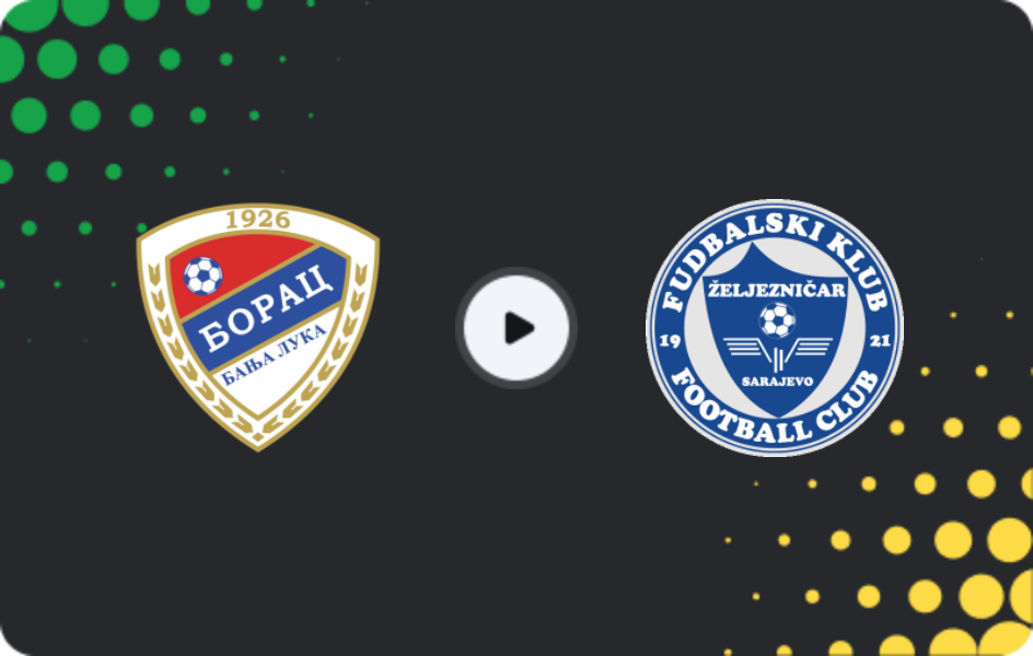 Where to watch Borac Banja Luka — Zeljeznicar Sarajevo, Premijer Liga, 17.05.2026