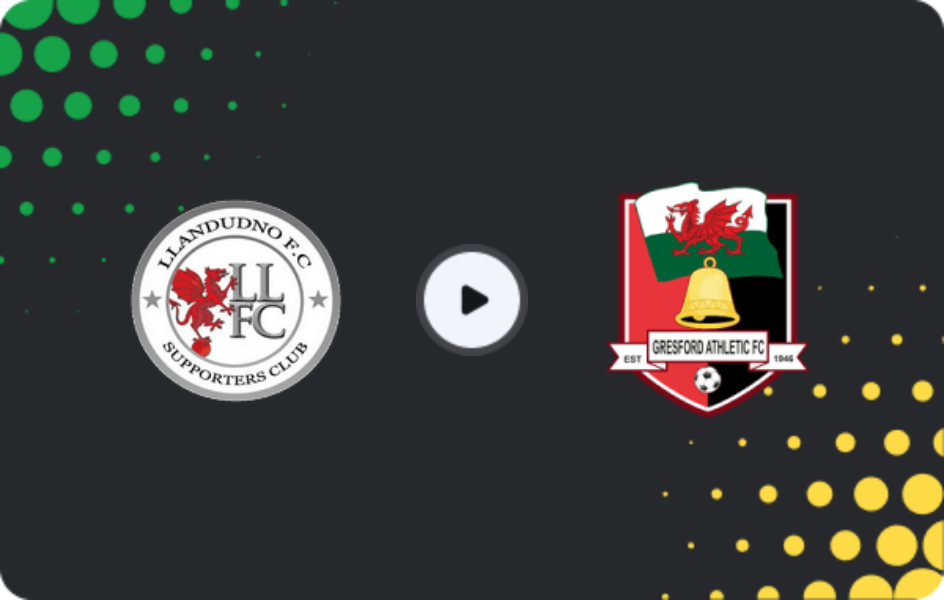 Where to watch Llandudno — Gresford Athletic, League Cup, 02.08.2025