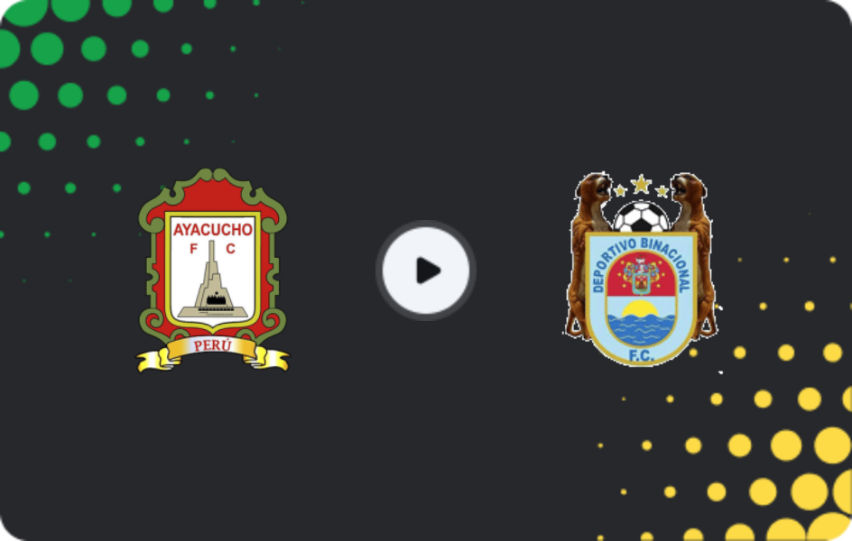 Where to watch Ayacucho FC — Deportivo Binacional, Primera División, 22.08.2025