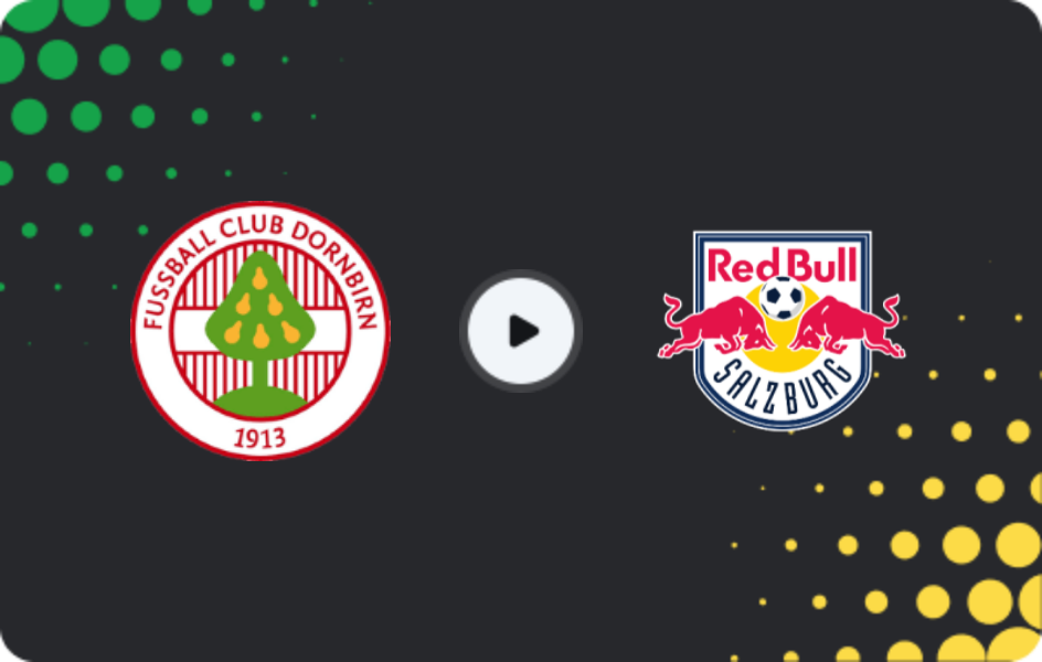 Where to watch Dornbirn — Red Bull Salzburg, Cup, 27.08.2025