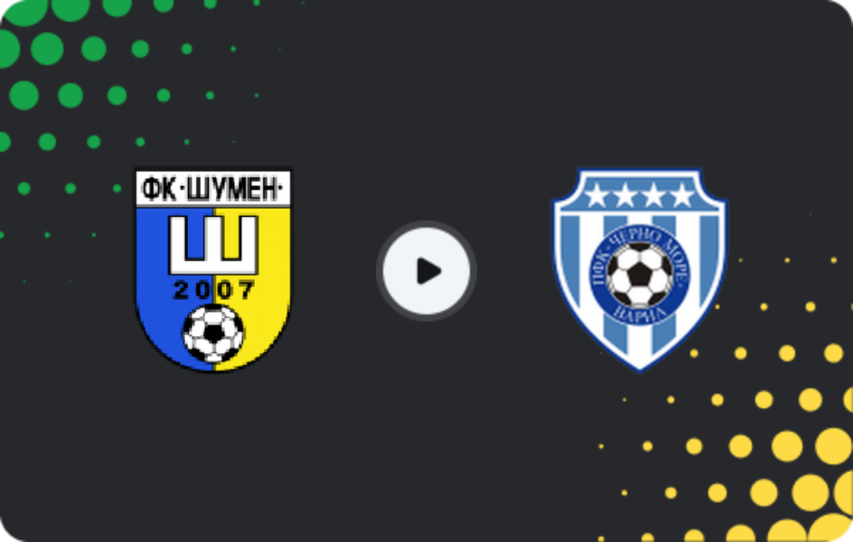 Where to watch Shumen 2007 — Cherno more II, Third League - Northeast, 24.08.2025