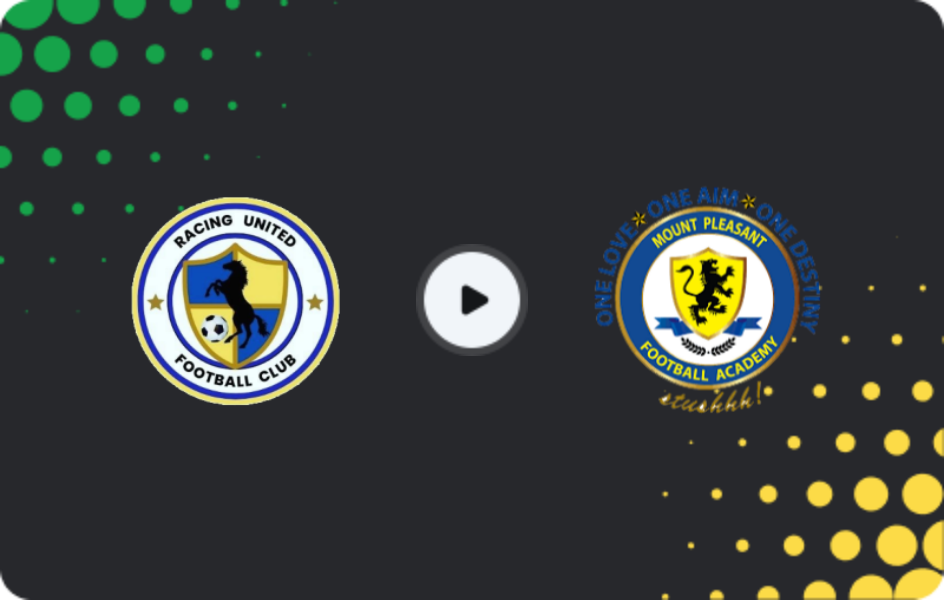 Where to watch Racing United — Mount Pleasant, Premier League, 17.12.2025