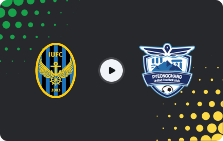 Where to watch Incheon United — Pyeongchang United, FA Cup, 16.04.2025