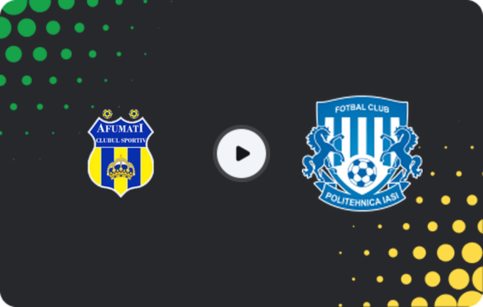 Where to watch CS Afumati — Politehnica Iasi, Liga II, 13.09.2025