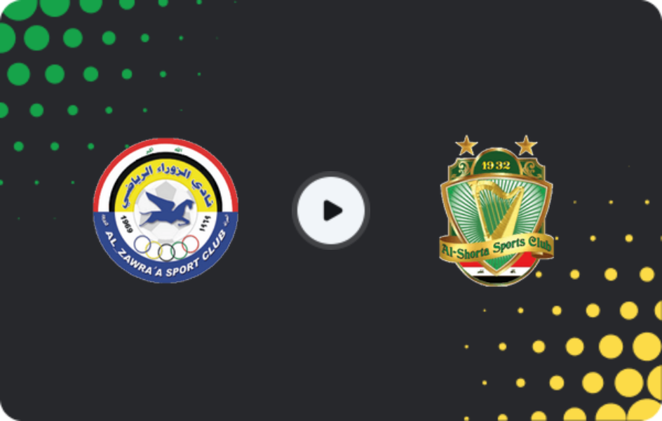 Where to watch Al Zawra'a — Al Shorta, Stars League, 13.09.2025