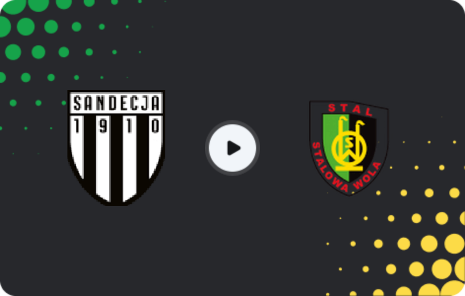 Where to watch Sandecja Nowy Sącz — Stal Stalowa Wola, II Liga - East, 13.09.2025