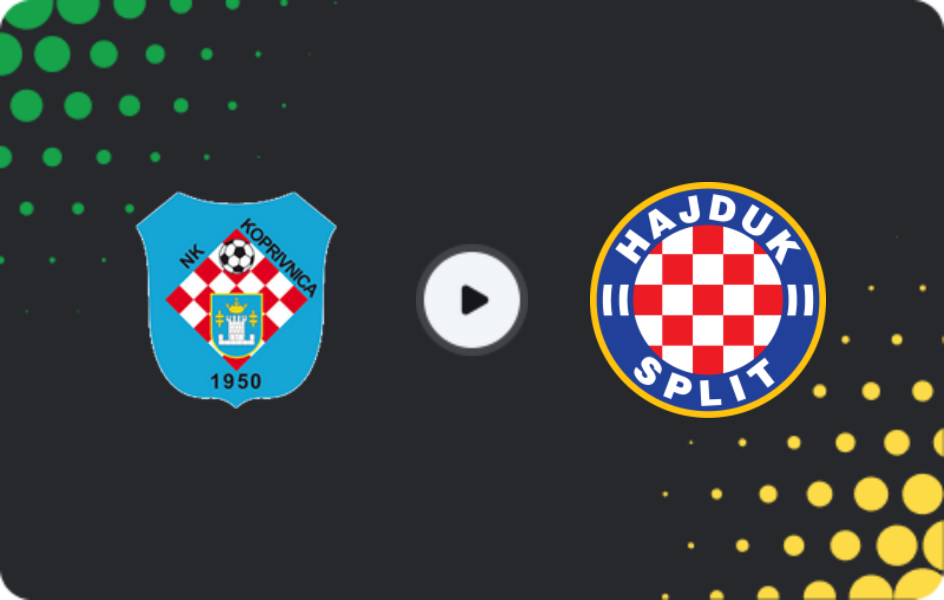 Where to watch Koprivnica — Hajduk Split, Cup, 24.09.2025