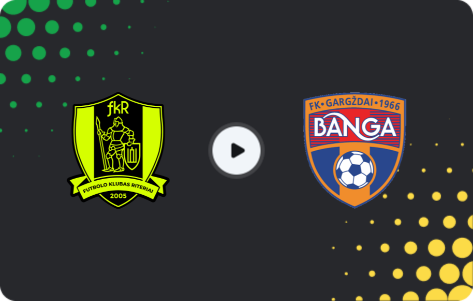 Where to watch Riteriai — Banga, A Lyga, 26.10.2025