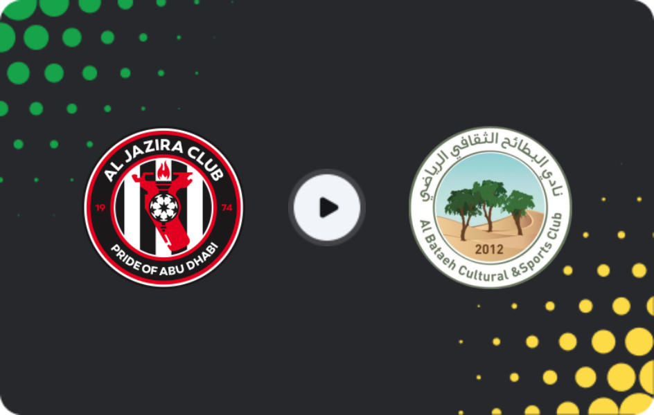 Where to watch Al-Jazira — Al Bataeh, Pro League, 01.11.2025