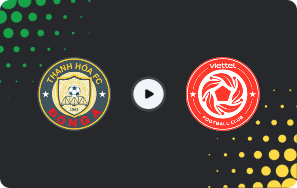 Where to watch Thanh Hóa — Viettel, V.League 1, 02.11.2025