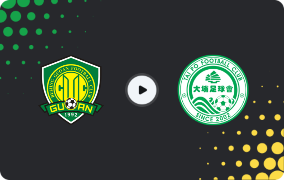 Where to watch Beijing Guoan — Wofoo Tai Po, AFC Cup, 06.11.2025