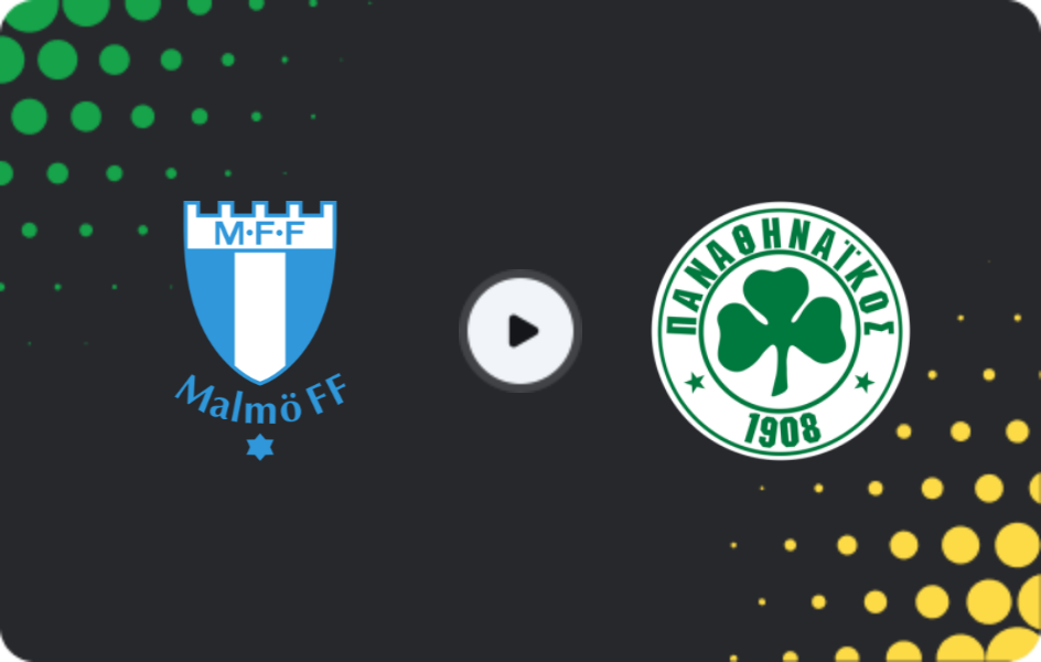 Where to watch Malmo — Panathinaikos, Europa League, 06.11.2025
