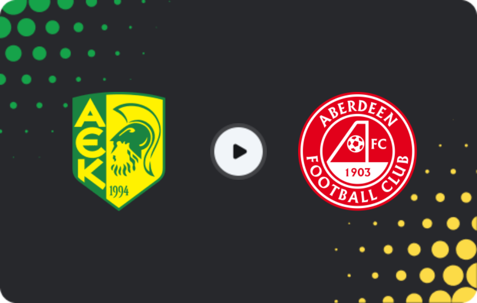 Where to watch AEK Larnaca — Aberdeen, Conference League, 06.11.2025