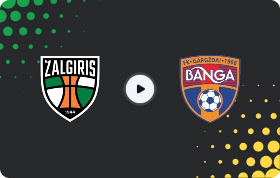 Where to watch Kauno Žalgiris — Banga, A Lyga, 08.11.2025