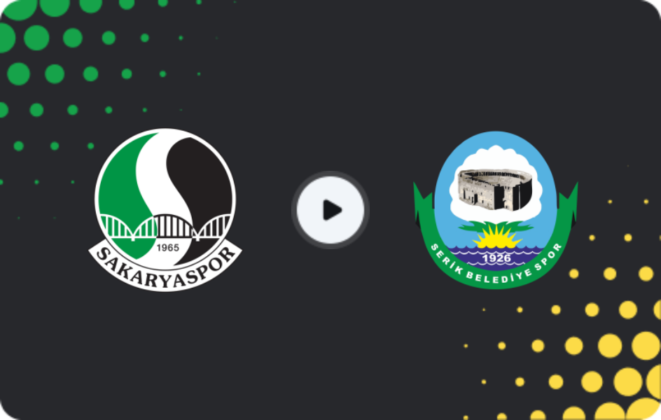 Where to watch Sakaryaspor — Serik Belediyespor, TFF First League, 08.11.2025