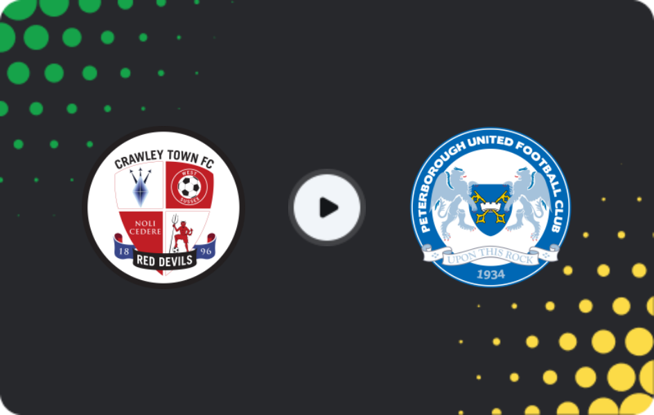 Where to watch Crawley Town — Peterborough, EFL Trophy, 11.11.2025
