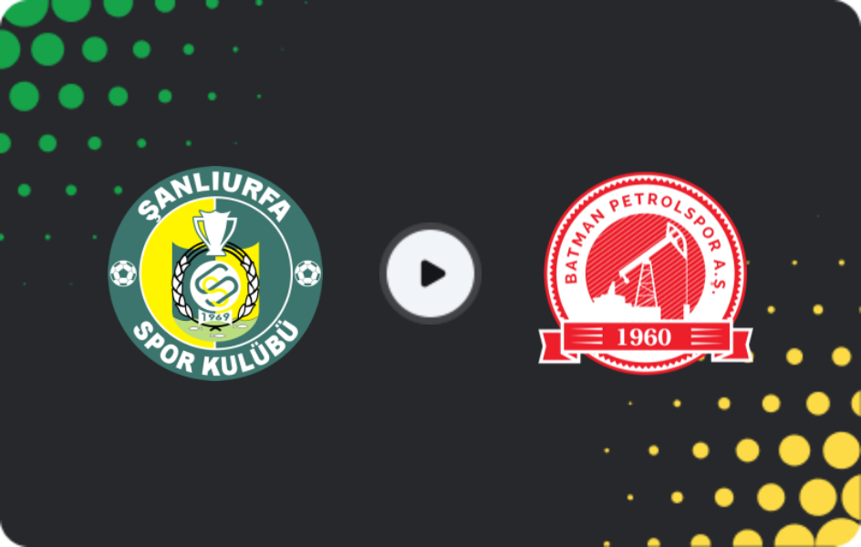 Where to watch Şanlıurfaspor — Batman Petrolspor, 2. Lig, 26.11.2025