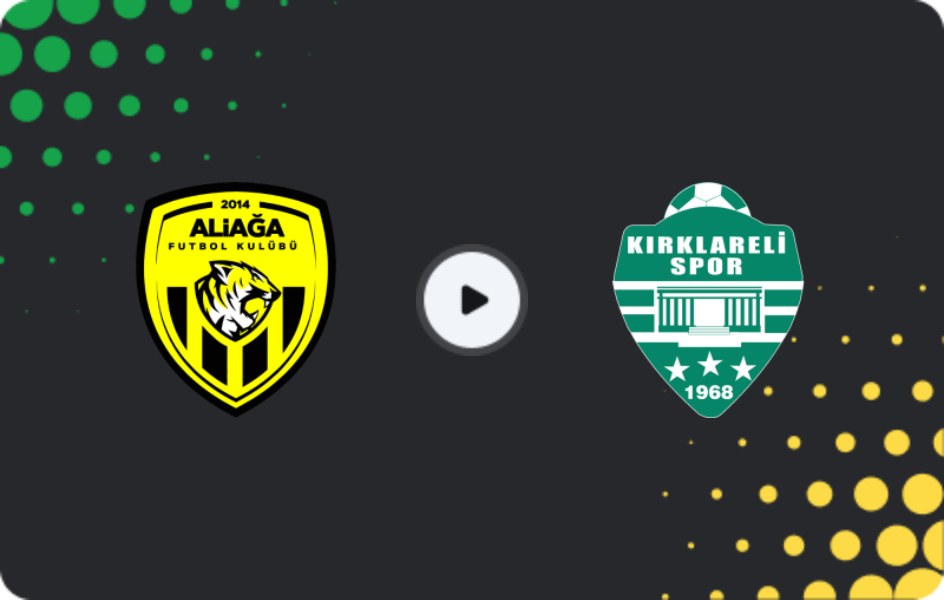 Where to watch Aliağa — Kırklarelispor, 2. Lig, 07.12.2025