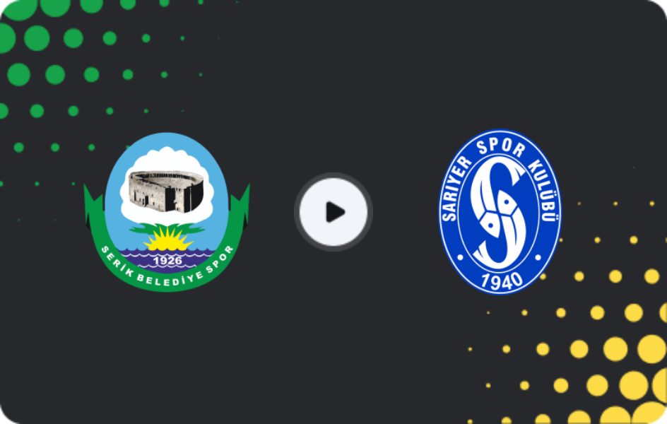 Where to watch Serik Belediyespor — Sarıyer, TFF First League, 24.11.2025