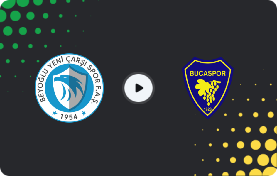 Where to watch Beyoğlu Yeni Çarşı — Bucaspor, 2. Lig, 12.12.2025