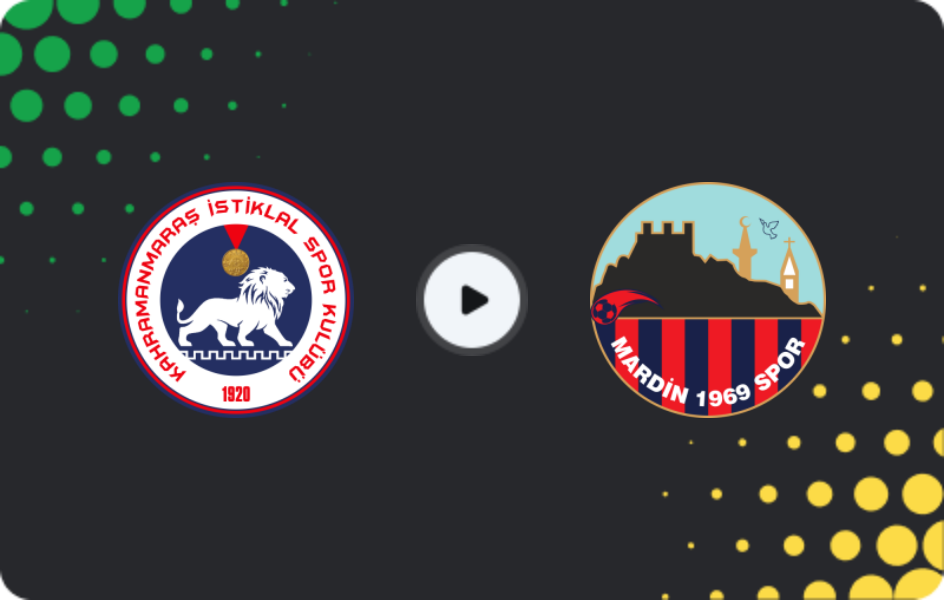Where to watch Kahramanmaraş İstiklalsp — Mardin 1969, 2. Lig, 13.12.2025