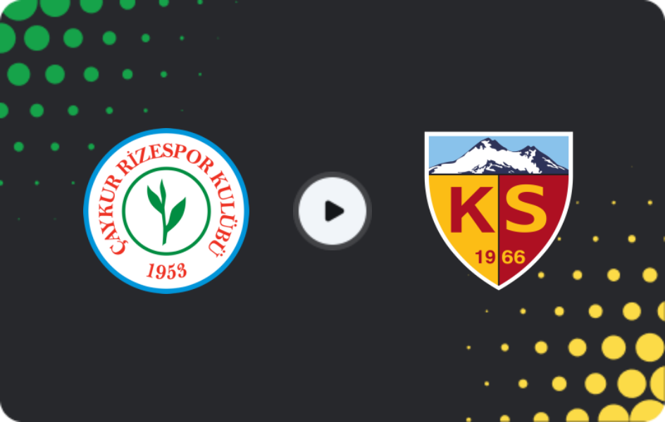 Where to watch Rizespor — Kayserispor, Süper Lig, 29.11.2025