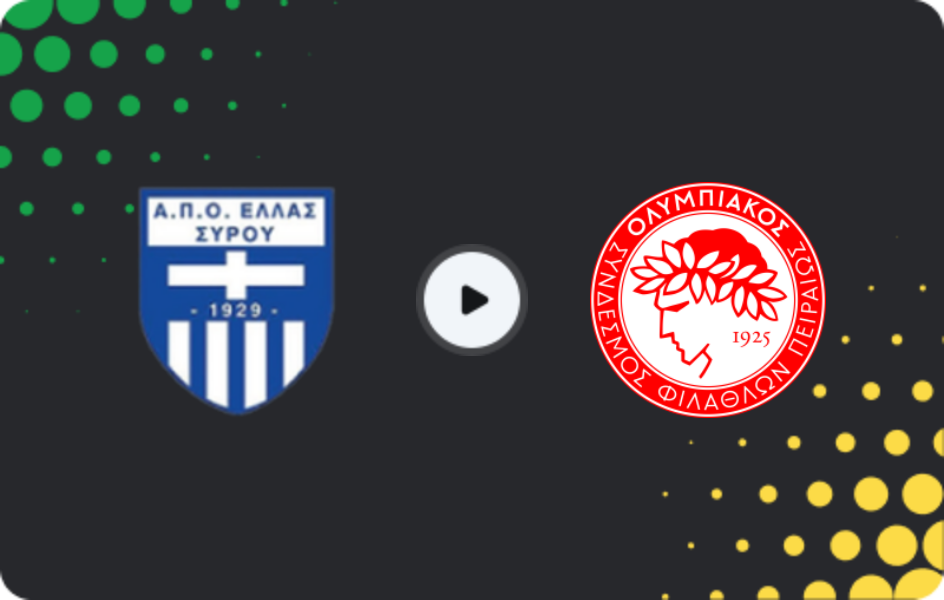 Where to watch Ellas Syros — Olympiakos, Cup, 03.12.2025