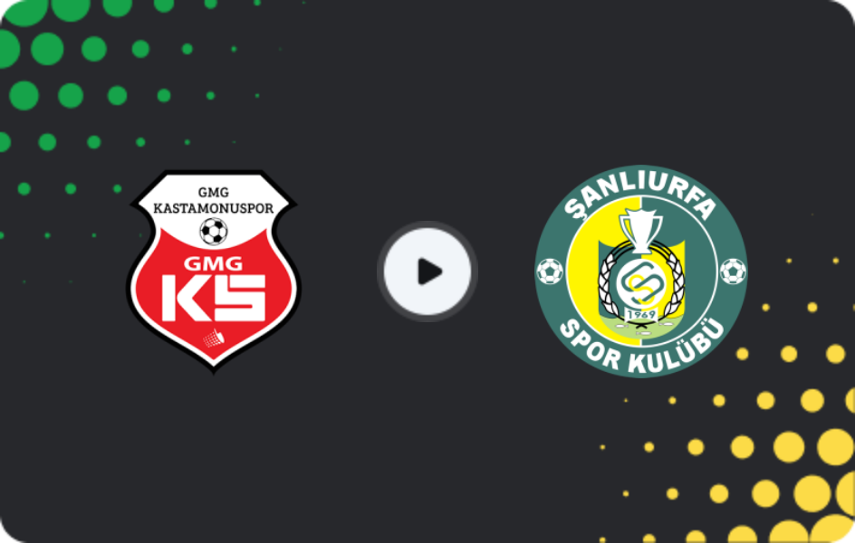 Where to watch Kastamonuspor — Şanlıurfaspor, 2. Lig, 16.12.2025