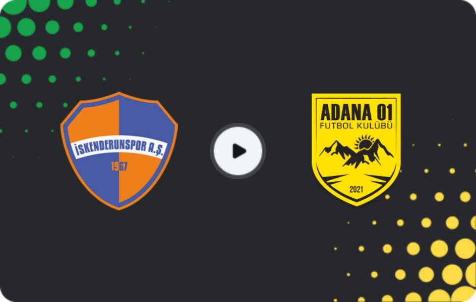 Where to watch İskenderun A.Ş. — Adana 01 FK, 2. Lig, 17.12.2025