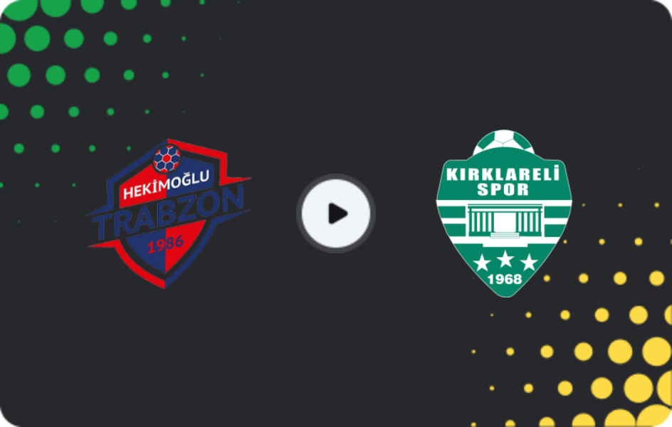 Where to watch Hekimoğlu Trabzon — Kırklarelispor, 2. Lig, 18.12.2025