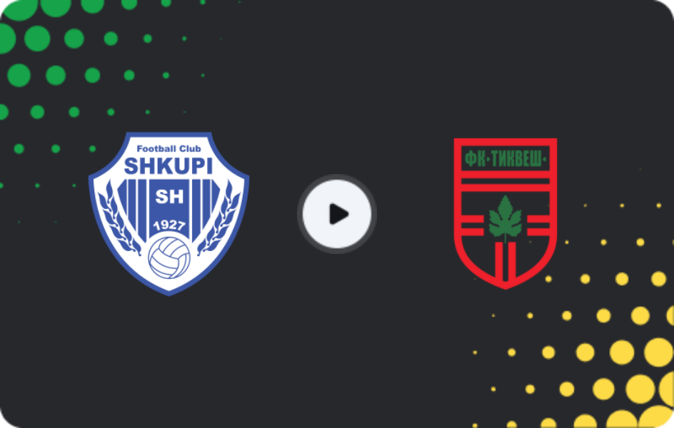 Where to watch Shkupi — Tikveš, First League, 07.12.2025