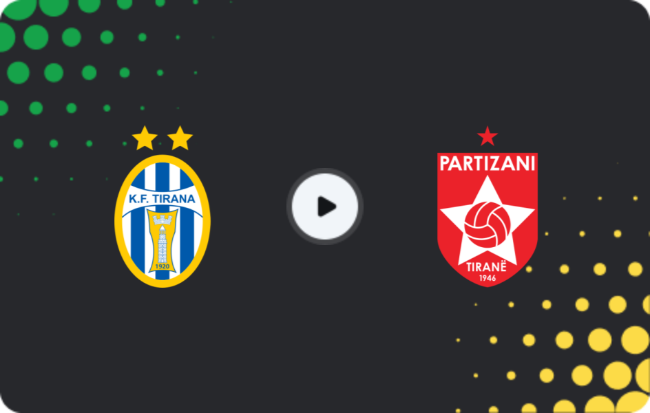 Where to watch Tirana — Partizani, Superliga, 07.12.2025