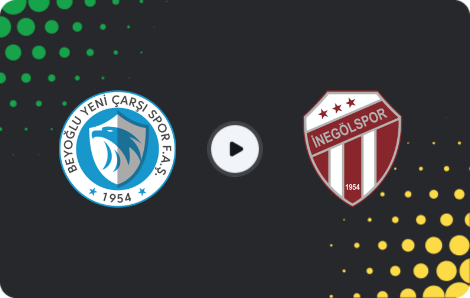 Where to watch Beyoğlu Yeni Çarşı — İnegölspor, 2. Lig, 20.12.2025